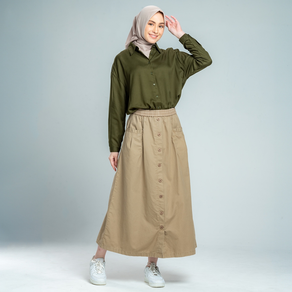 Flamoush Zalina Khaki Skirt Wanita