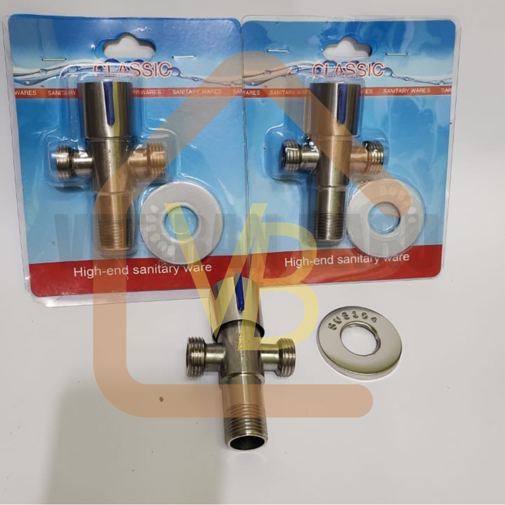 Stop Kran Dobel Double T 1/2 inch CLASSIC Shower Cabang Stainless