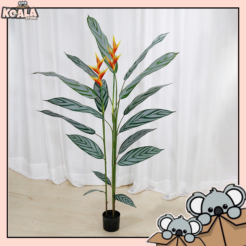 Pohon Hiasan Ruangan Sudut Tinggi  1,8 Meter Pot Bunga Heliconia Plastik KoalaStore PBP188