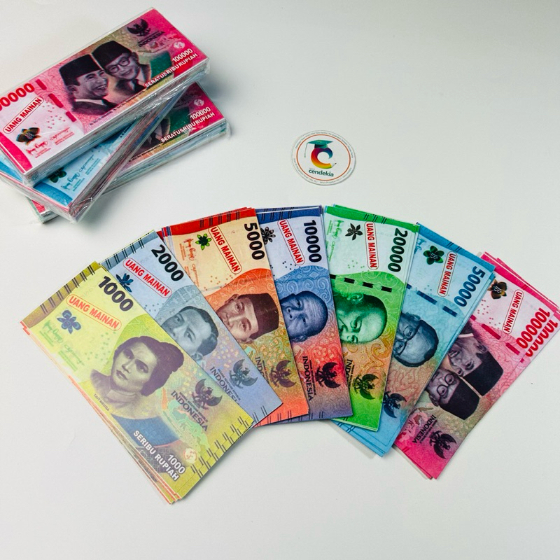 Uang Mainan Kertas Ukuran Kecil - Mixed 96 pcs
