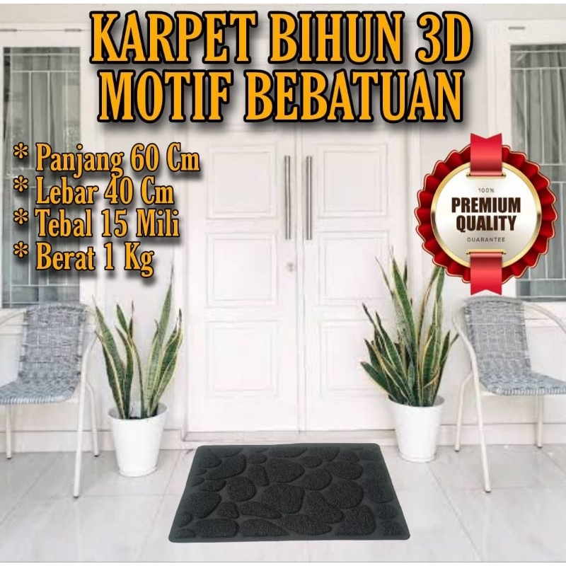 KESET MIE BIHUN ANTI SLIP MOTIF BATU 3D