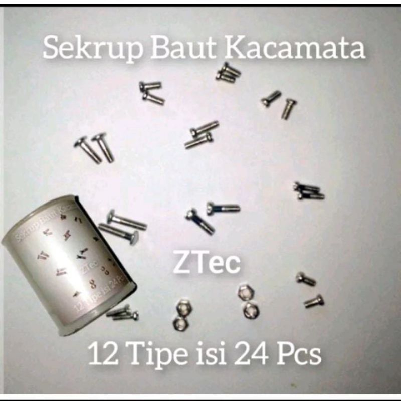 SEKRUP BAUT FRAME KACAMATA 12 TIPE 24PCS