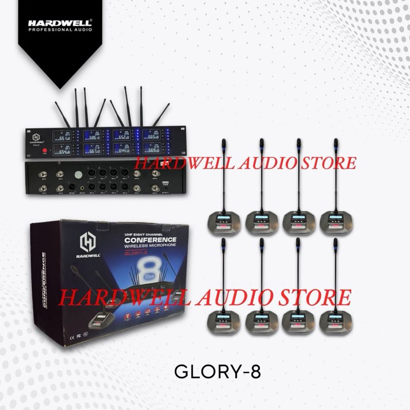 Mic Wireless Conference Hardwell 8 Mic Glory 8 Original Wireless Microphone Rapat
