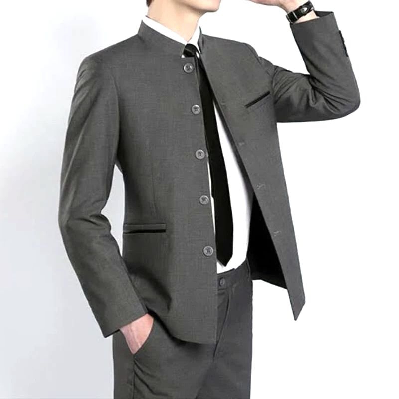 Jas Mandarin Putih dan Hitam