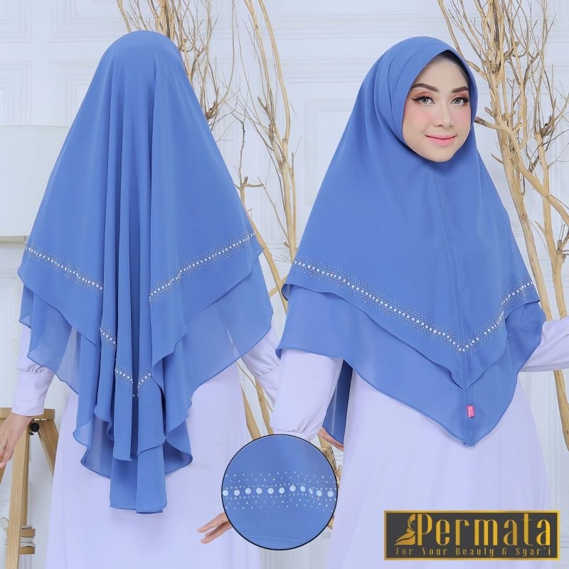 Khimar 2 Layer ceruty Payet keliling Premium