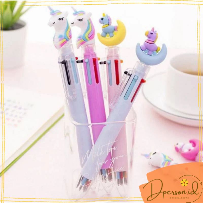 

Pulpen Pena Karakter Unicorn Isi 6 Warna Warni Lucu Alat Tulis Murah