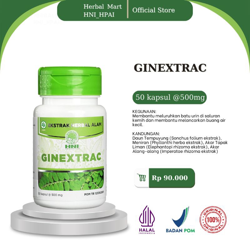 Herbal Mart _ HNI.HPAI (100% Produk Original) Ginextrac HNI_HPAI obat herbal isi 50 kapsul untuk Mem