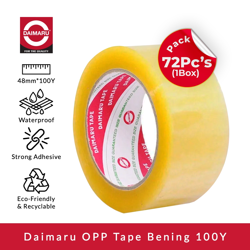 

Daimaru OPP Lakban Bening 48 mm x 100 Yard Paket 1 Dus 72Pcs