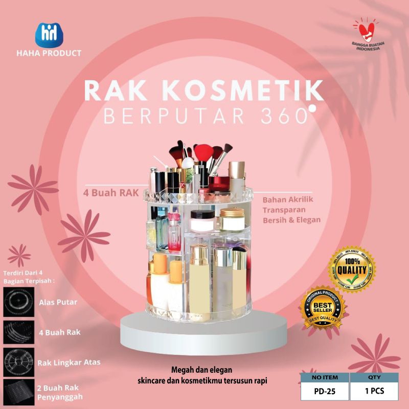 AESTHETIC RAK KOSMETIK PUTAR 360 DERAJAT