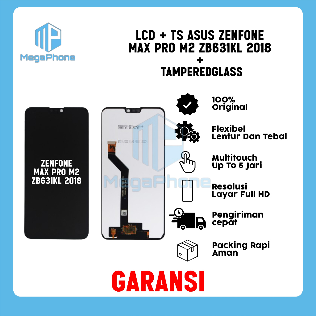 LCD + TS ASUS ZENFONE MAX PRO M2 2018(ZB631KL) ORI FREE TEMPERGLASS