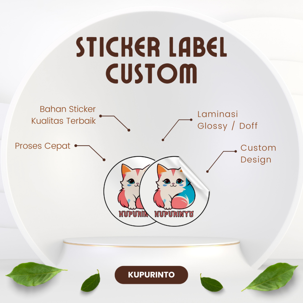 STICKER LABEL PRODUK KEMASAN CUSTOM CHROMO HVS VINYL OLSHOP MINUMAN MAKANAN- BULAT PERSEGI PANJANG C