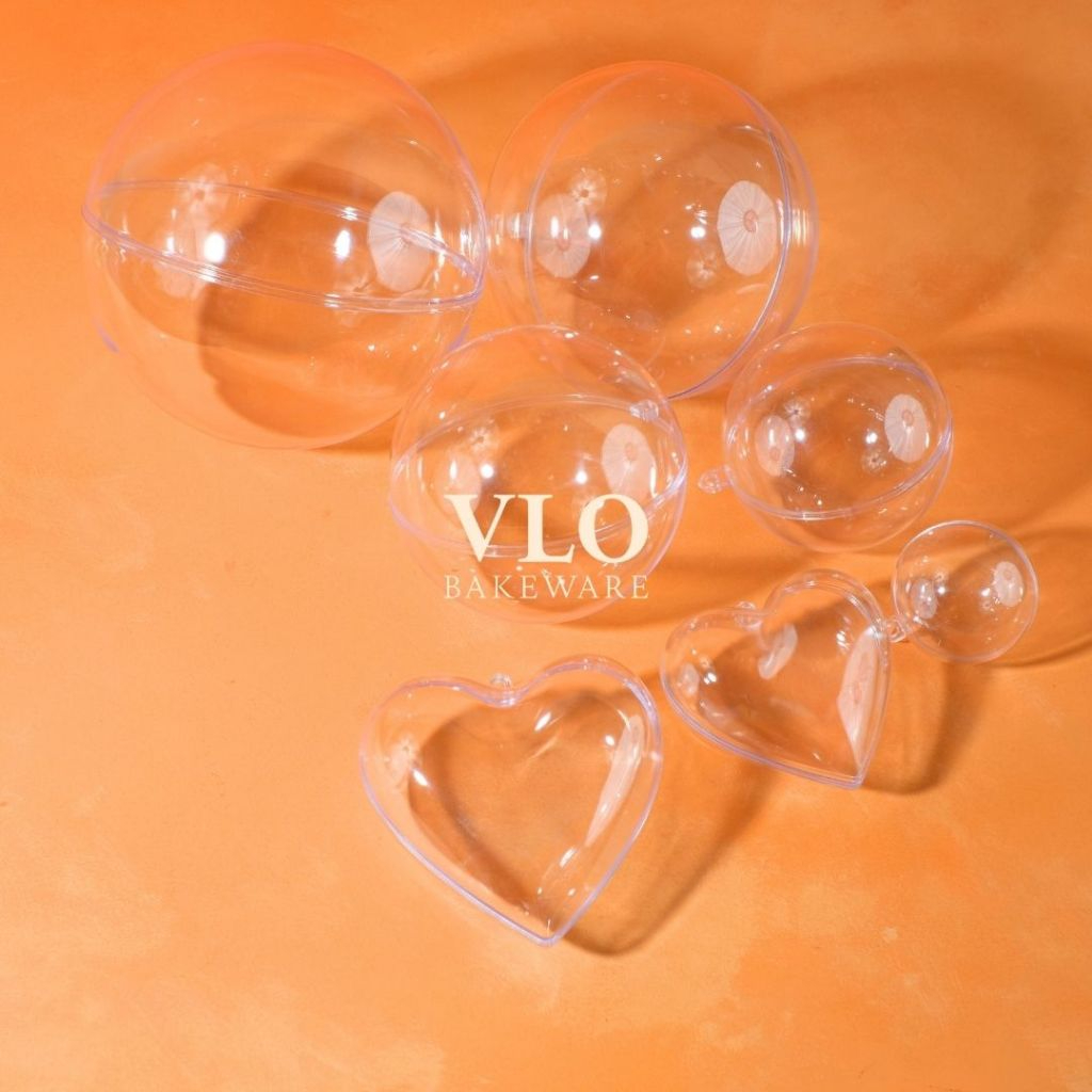 Bola akrilik transparan bening | dekorasi bola akrilik pohon natal valentine