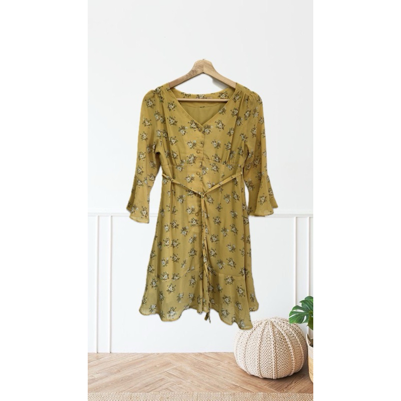 Dress sifon wanita bunga korea