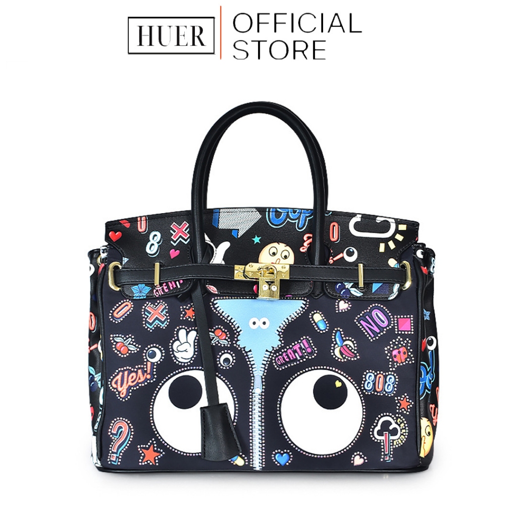 HUER ~ Tas Wanita Ruere Eye Theme Printed Tote Bag 9454-421