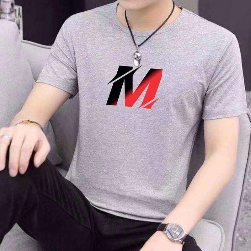 Kaos Oblong Lengan Pendek Huruf M Pria & Wanita Distro Dewasa Sablon Digital DTF