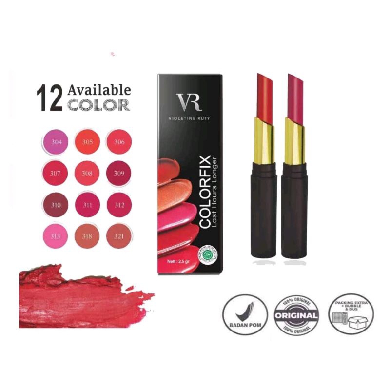VR Lipstick Colorfix / Lipstik Violentine Ruty Colorfix Lipstik