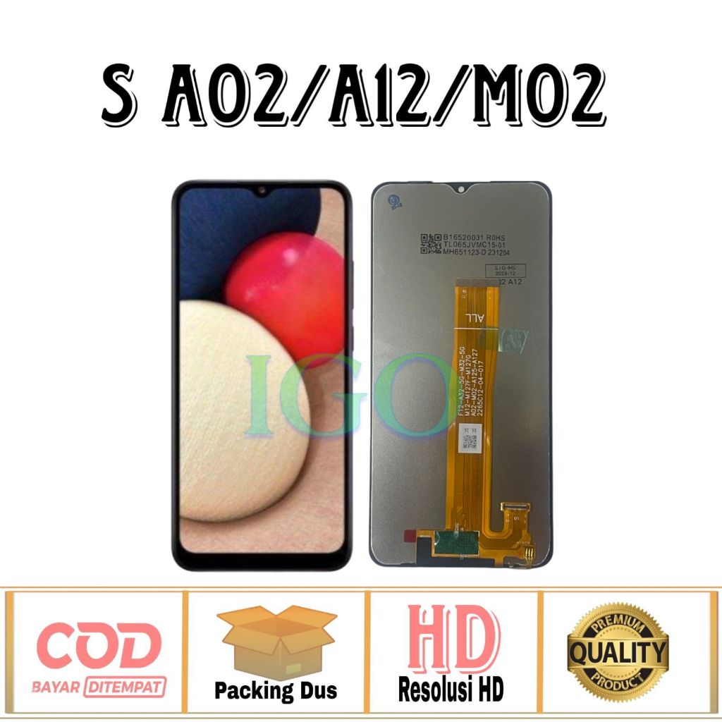 LCD TOUCHSCREEN SAMSUNG A02 / A12 / M02 / M12 / A022 / A125 / M022 / M12F FULLSET