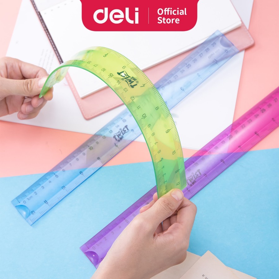 

Deli School Drafting/Penggaris-EcoPVC Flexible Ruler 30cm 3C E6209