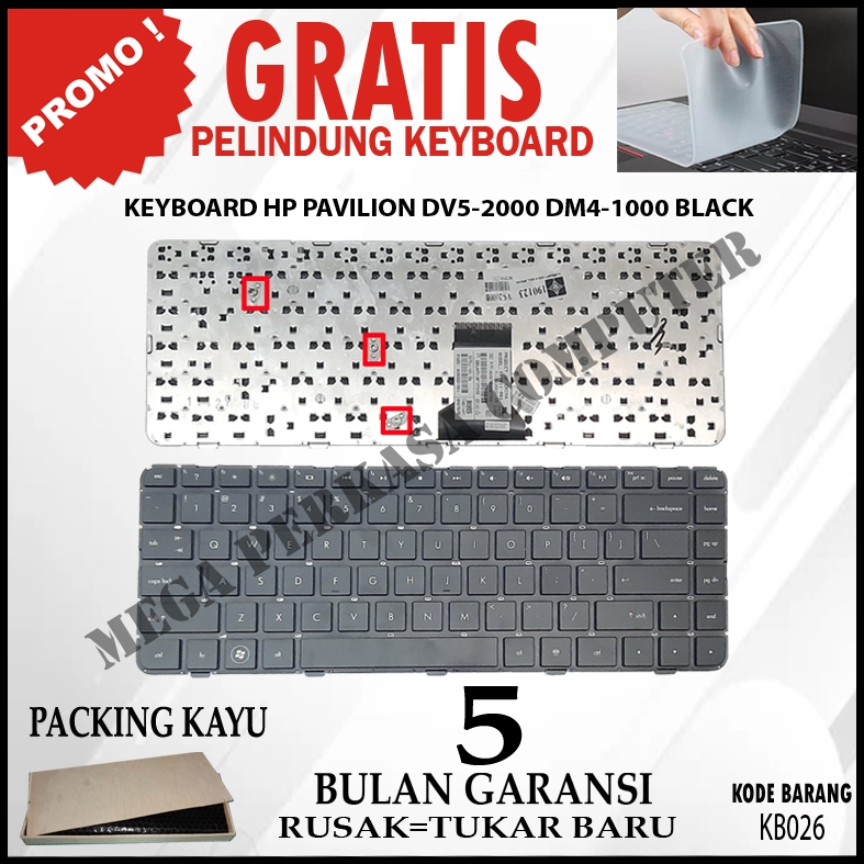 Keyboard HP DM4 DM4-1000 DM4-1200 DM4T-1000 DV5-2000 NSK-HT0UV BLACK