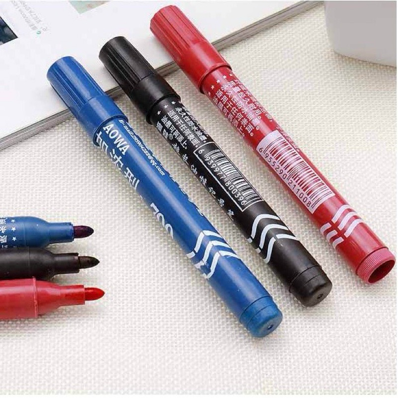 

Permanent Marker Spidol Permanen 3 Warna Hitam Biru Merah