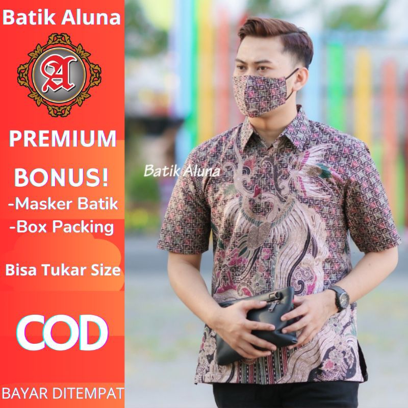 BATIK PRIA LENGAN PENDEK PREMIUM BATIK PRIA WARNA CREAM BATIK PRIA TERBARU KEMEJA BATIK PRIA LENGAN 