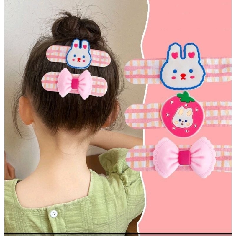 2PCS SET BANDANA TEMPELAN RAMBUT ANAK KARAKTER LUCU KOYO RAMBUT