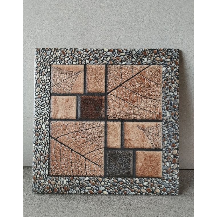 Stok terbatas Keramik 4x4 MATT KASAR MOTIF BATU URAT KAYU TERAS