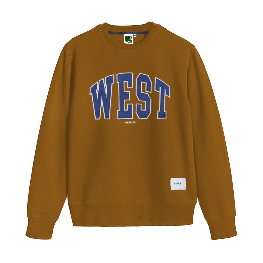 ART B3I Russ Sweater Crewneck Pria West Camel  Up To Big Size