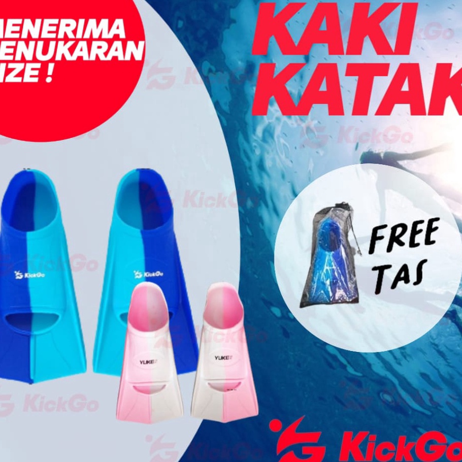 Promo Terbaru KickGo Kaki Katak Renang Anak Kaki Katak Renang Fins Renang Anak Fins Berenang Fin Div