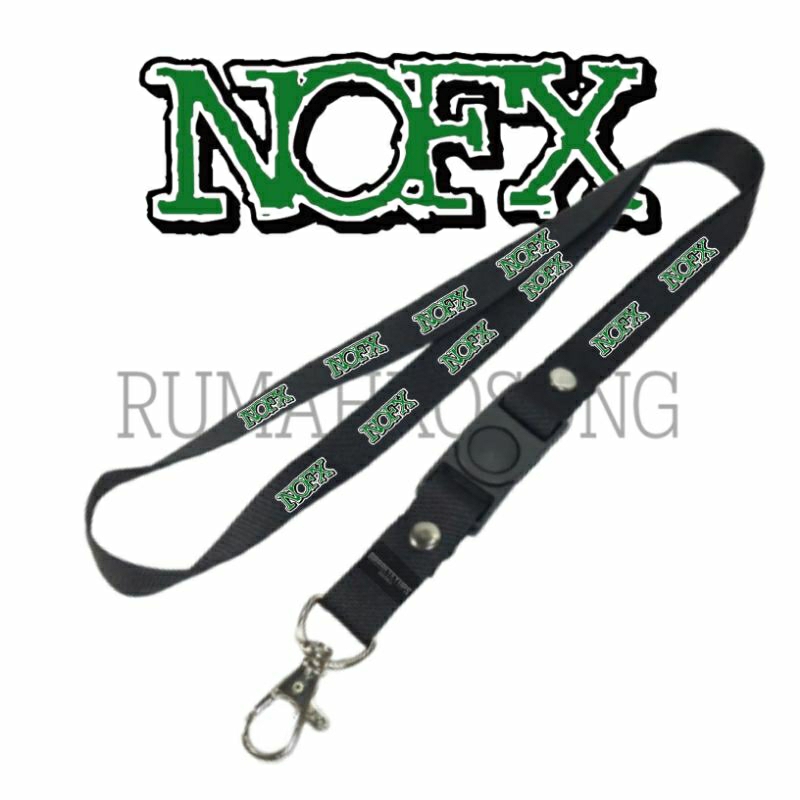 

LANYARD NOFX / TALI LANYARD BAND / GANTUNGAN HANDPHONE NAME TAG KARTU NAMA ID CARD / LANYARD POLOS / LANYARD HITAM / BESTSELLER