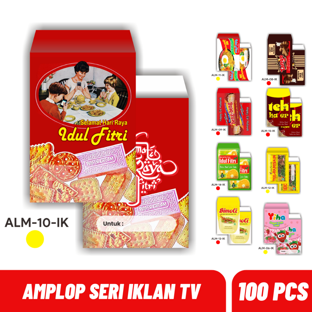 

PAKET 100 PCS AMPLOP LEBARAN SERI SNACK IKLAN TV