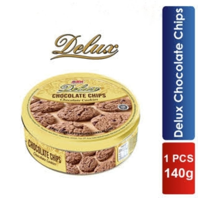 

DEULUX CHOCOLATE CHIPS 140gr KALENG BULAT