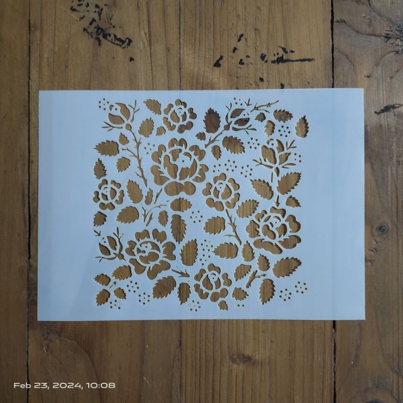 

Stencil Rose Pattern | Ukuran A5, A4, A3