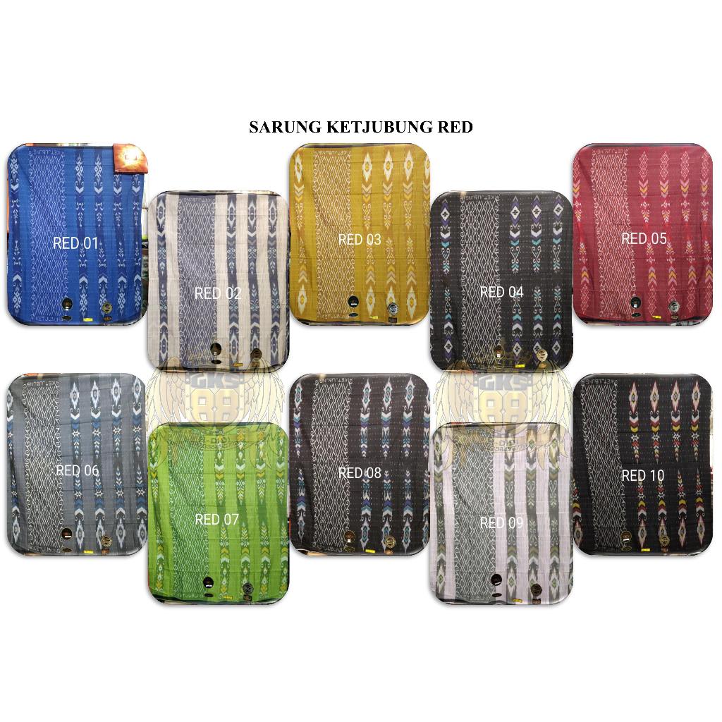 Sarung ketjubung CLS red mercerized gold