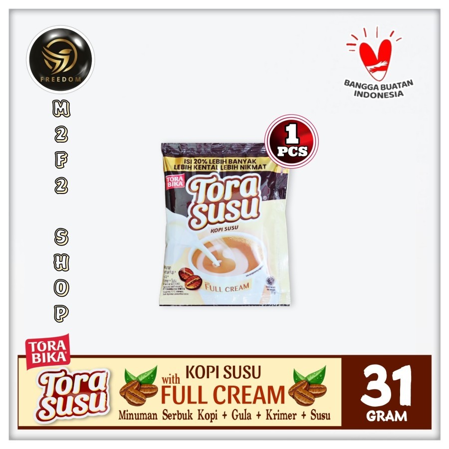 

Kopi Torabika Tora Susu Full Cream Sachet - 31 gr (Kemasan Satuan)