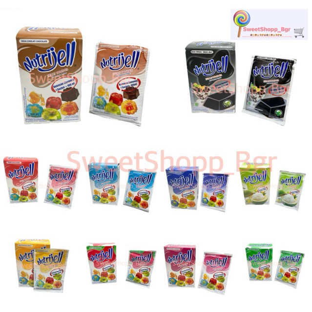 

Nutrijell Jelly Powder All varian 1 Box (Isi 12 sachet)