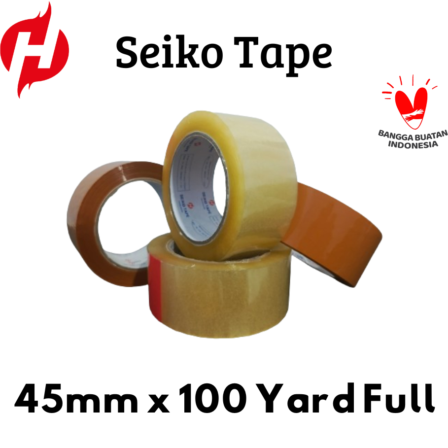 

Lakban Bening SEIKO TAPE 45mm x 91.4 M Full x 45 mic