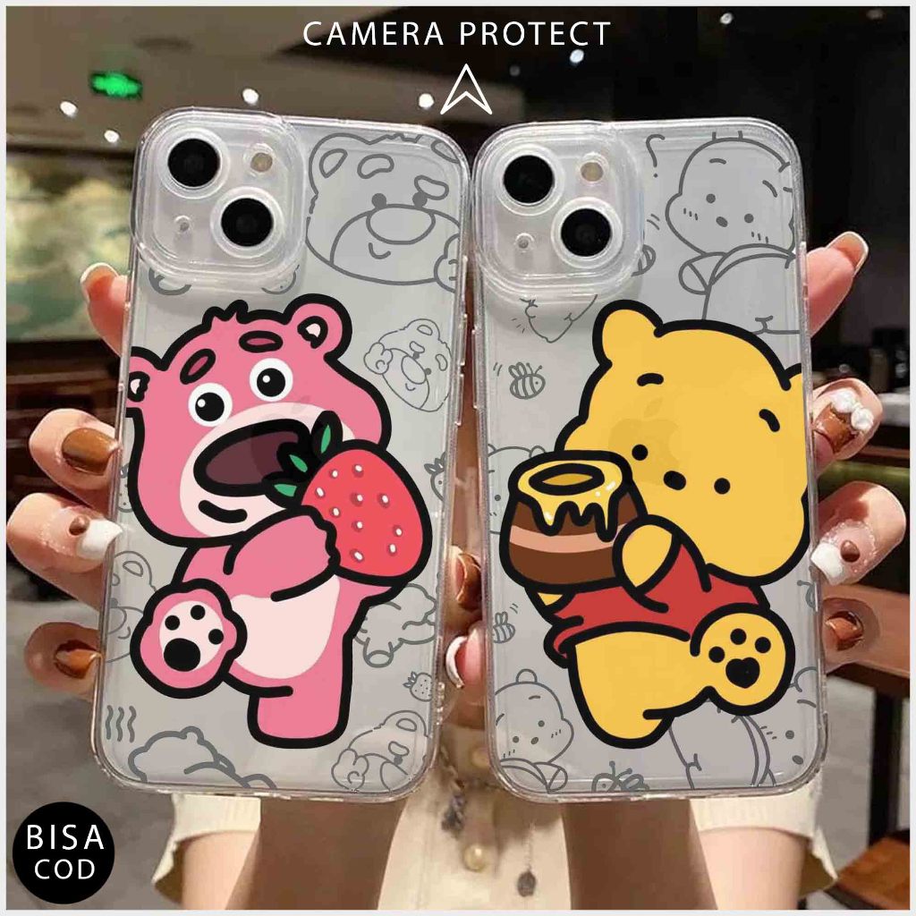 Casing Infinix Note 11 PRO NOTE 10 PRO NOTE 12 2023 NOTE 30 SMART 5 SMART 6 RAM 3 SMART 6 SMART 4 SMART HD SMART 6 PLUS INFINIX NOTE 10 ZERO 5G GT 10 PR NOTE 30 PRO SMART 8 NOTE 7 NOTE 8 Case Hp Motif BEAR POH Pelindung Hp Softcase Clear Case Cover Hp