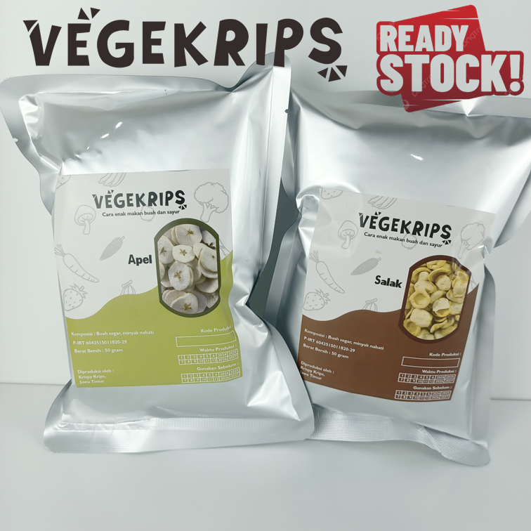 

VEGEKRIPS PAKET 2 PCS Keripik Buah (Apel 50 Gr + Salak 50 Gr)