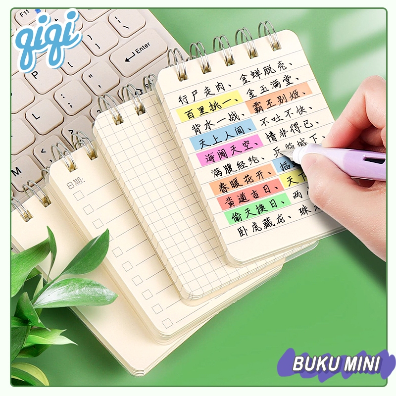 

BUKU MINI/NOTEBOOK RING MOTIF / BUKU CATATAN RING / BUKU TULIS RING/ Mini Portable Notebook - Qiqi Treasure