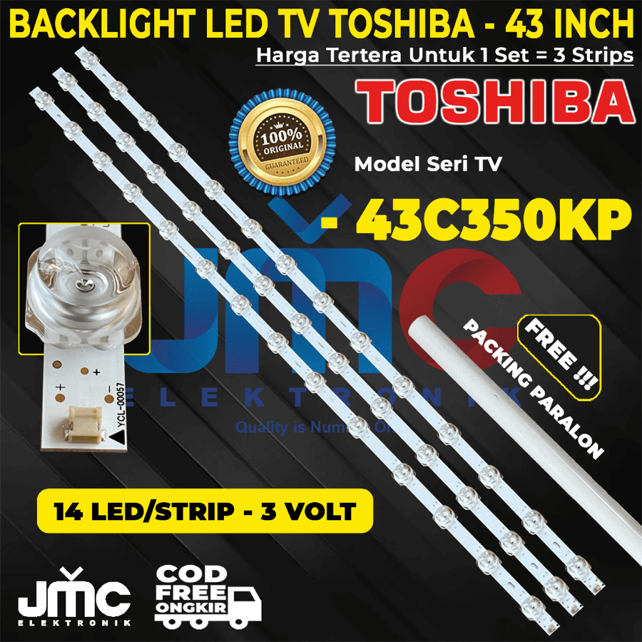 BACKLIGHT TV LED TOSHIBA 43 INCH 43C350KP 43C350 14K 3V