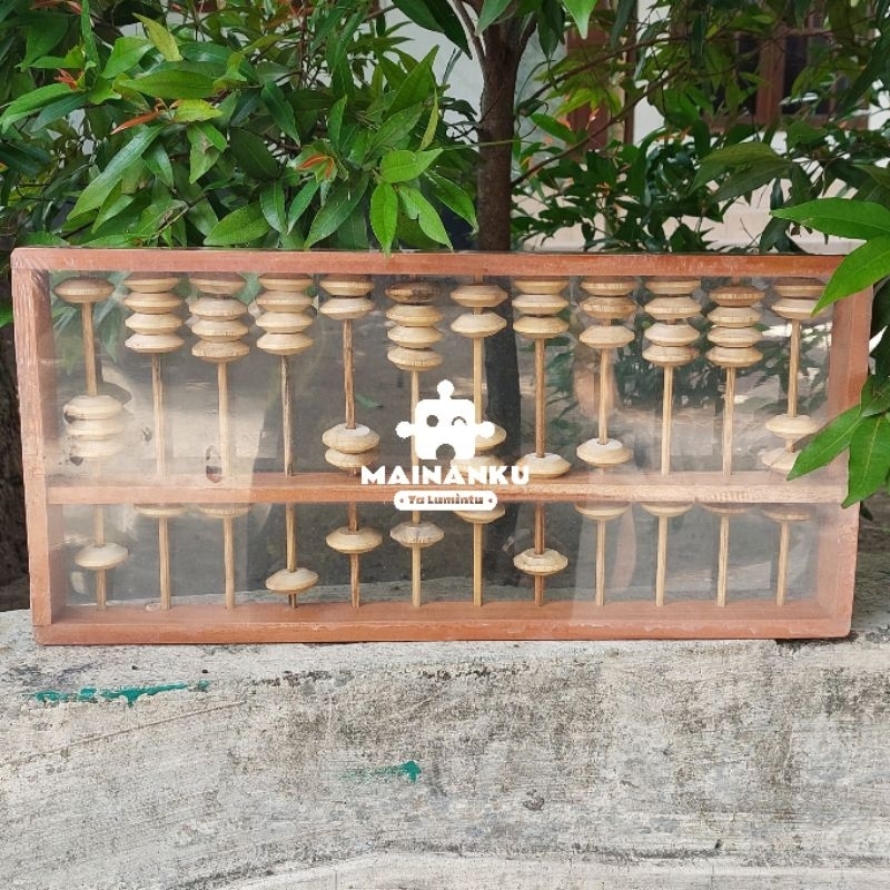 Mainan Edukasi Anak Sempoa Kayu Ukuran Besar