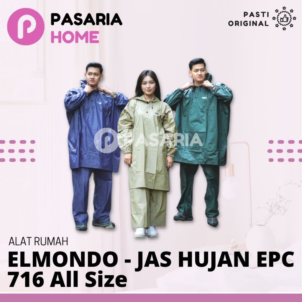 ELMONDO Jas Hujan EPC 716 All Size Setelan Ponco + Celana Mantel Kelelawar One Set