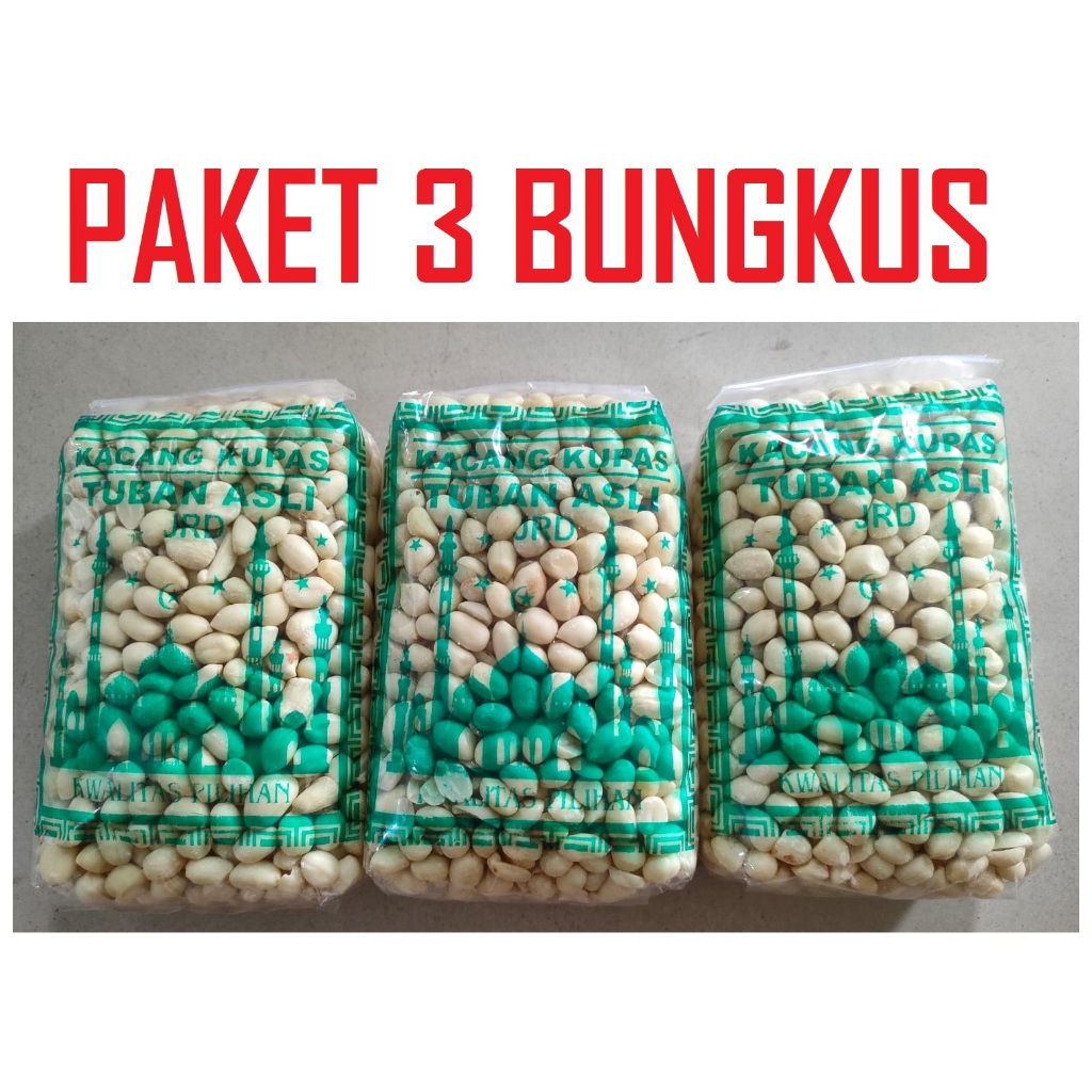 

PAKET 3 BUNGKUS KACANG TUBAN ASLI 350 GR KACANG KUPAS TUBAN CAMILAN LEBARAN