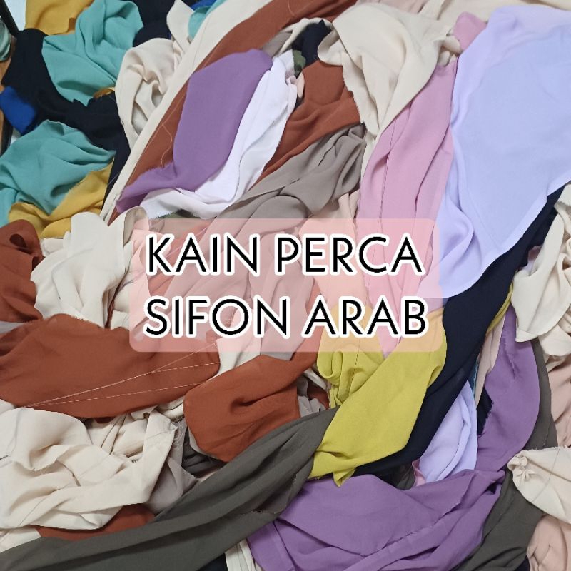 0,1KG Kain perca sifon arab lebar kain 25cm-30cm harga 100 gram kain kiloan sifon silk