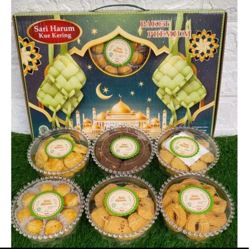 

paket kue lebaran - sari harum premium grosir kue lebaran hampres idul Fitri