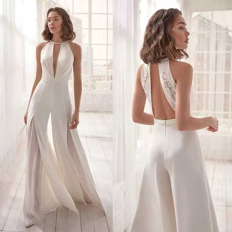 𝐑𝐄𝐀𝐃𝐘 𝐒𝐓𝐎𝐂𝐊 𝐒𝐀𝐅 - NICOLE white long jumpsuit woman premium / baju pesta wanita / playsuit bali / bea
