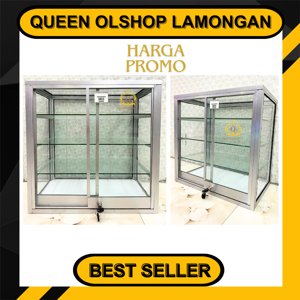 [PROMO] Etalase Kaca Almini Mini P50/ Display Warung Jajan Rokok Almini