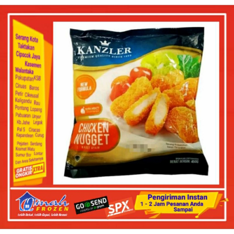 

Nugget Kanzler 450gr, Chiken, Naget Ayam, Frozen Serang