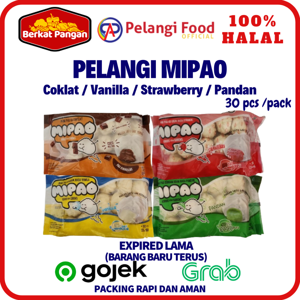 

PELANGI Mipao Coklat Strawbery Vanilla Pandan isi 30pcs minipao